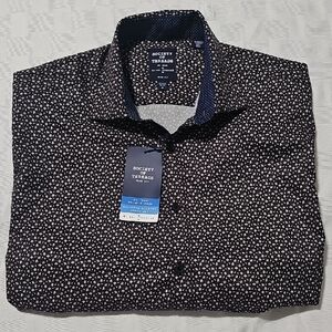 Society Of Threads Black and White Patterned Men's Shirt